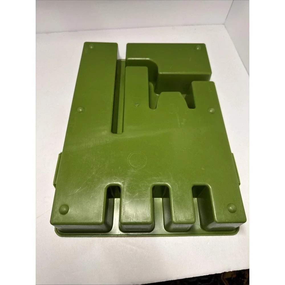 VTG Avocado Green MCM Silverware Utensil Tray Drawer Organizer 70s